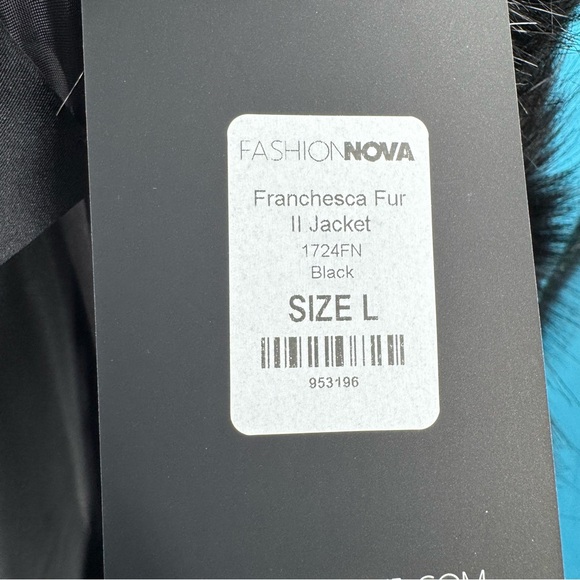 Fashion Nova Franchesca Fur Il Jacket Sz. L -Black - Picture 10 of 12
